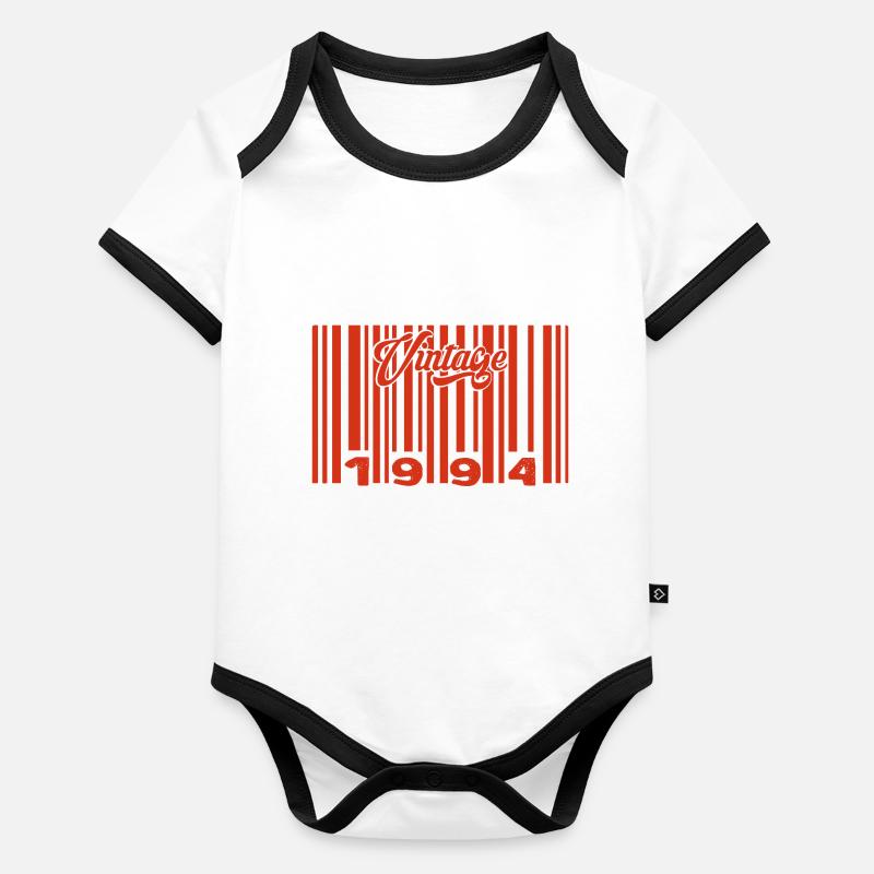 Vintage 1994 Born In 1994 331 Years Bar Code Annivers Organic Baby Contrasting Bodysuit