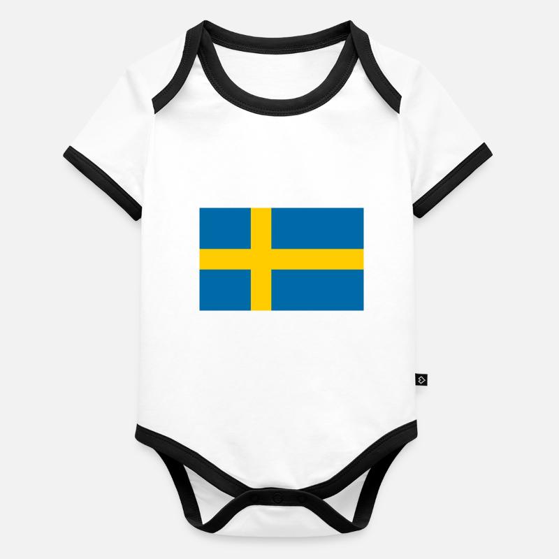 Schweden Baby Bio-Kurzarm-Kontrastbody