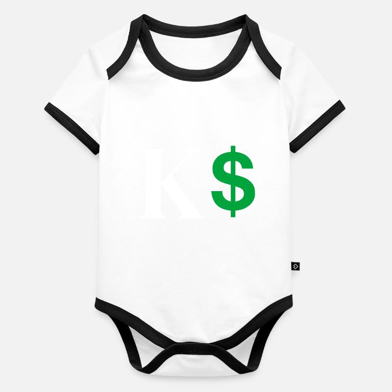 Lettre k dollar Body Bébé bio contrasté manches courtes