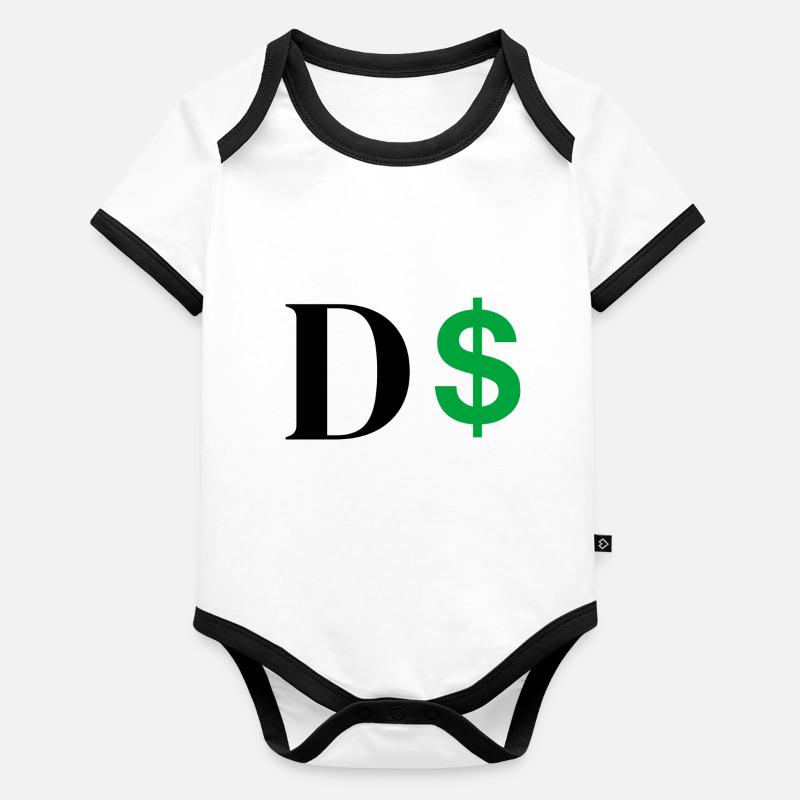 Dollar Letter Organic Baby Contrasting Bodysuit