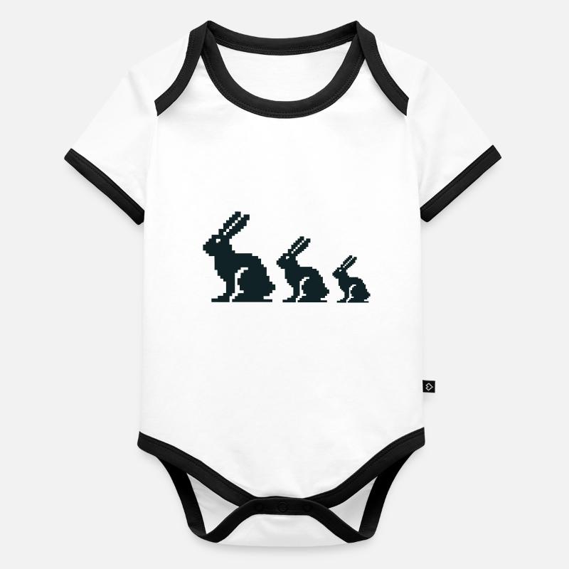 hase pixel 3 Baby Bio-Kurzarm-Kontrastbody