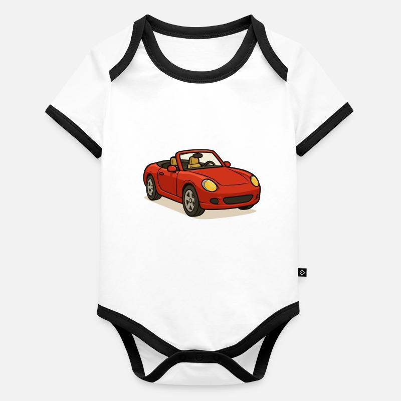 Voiture cabriolet Body Bébé bio contrasté manches courtes