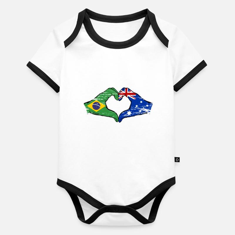 Brasilien Australien Hände Herzform used Baby Bio-Kurzarm-Kontrastbody