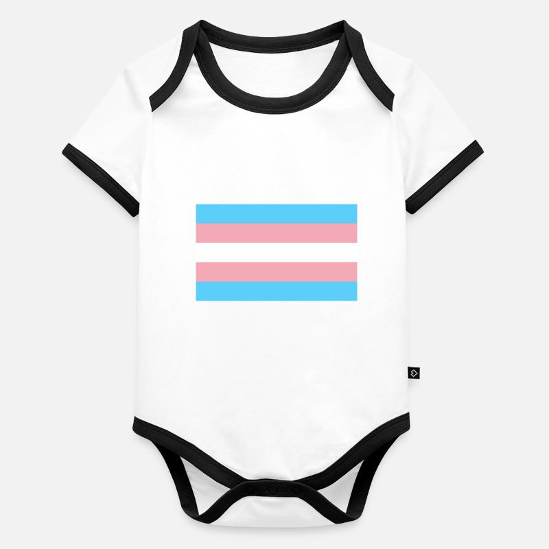 Drapeau trans Body Bébé bio contrasté manches courtes