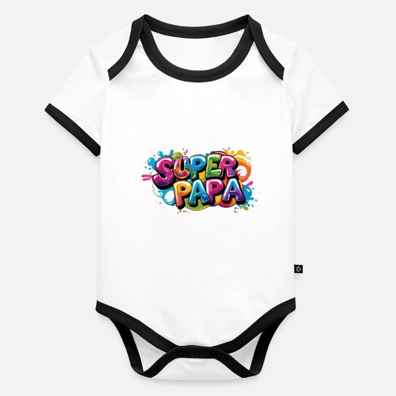 Chemise superdad cool dans le style graffiti pour les pères Body Bébé bio contrasté manches courtes