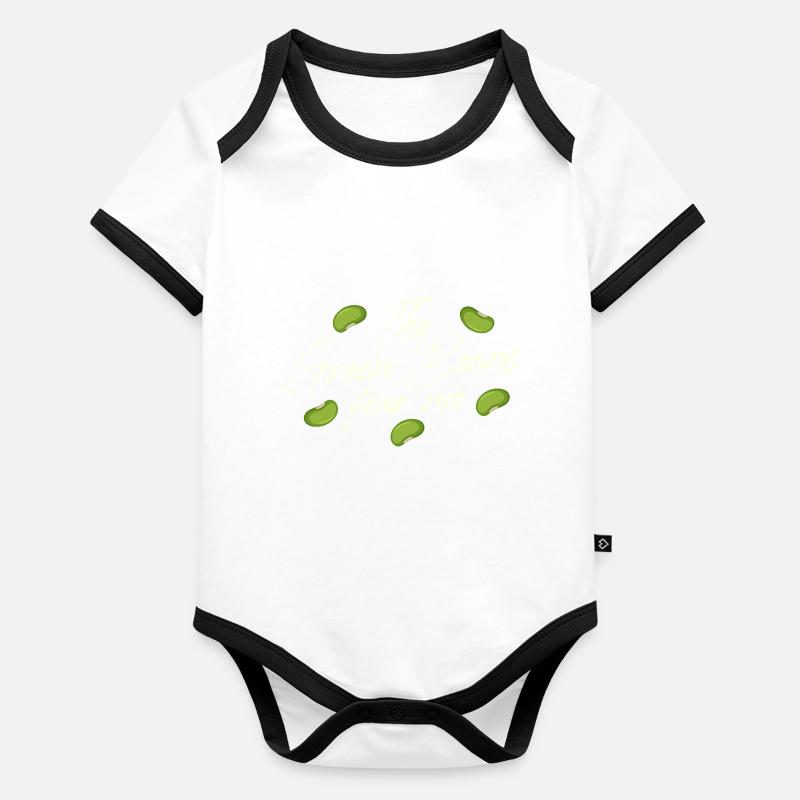 Drôle de haricot vert peur Design Body Bébé bio contrasté manches courtes