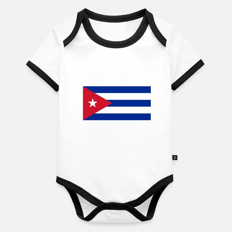 Cuba Drapeau Body Bébé bio contrasté manches courtes