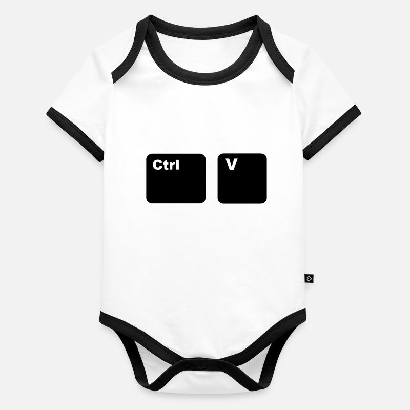 Ctrl + V Copy and Paste Organic Baby Contrasting Bodysuit