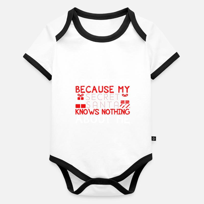 Secret Santa Body Bébé bio contrasté manches courtes