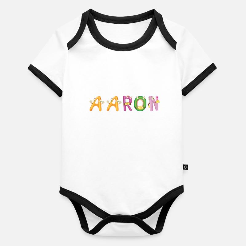 Aaron Body Bébé bio contrasté manches courtes