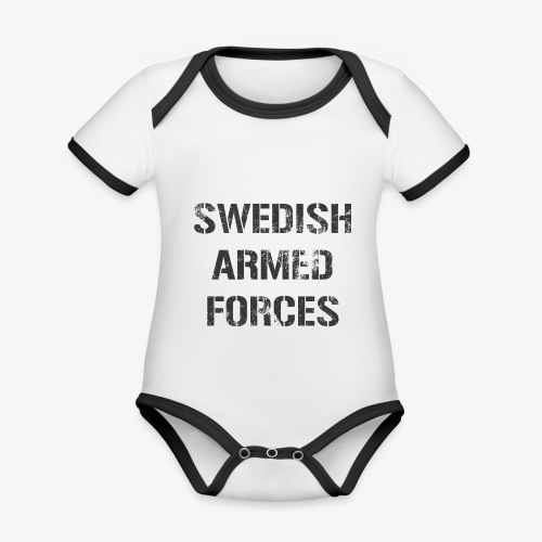SWEDISH ARMED FORCES - Sliten - Ekologisk kontrastfärgad kortärmad babybody