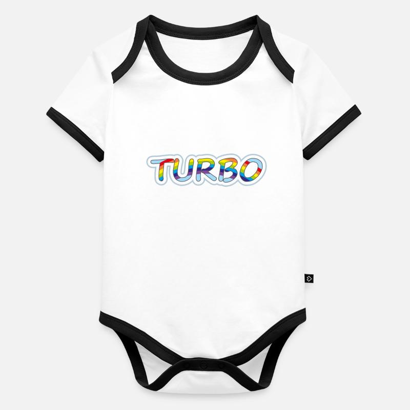 Turbo. Design élégant Body Bébé bio contrasté manches courtes