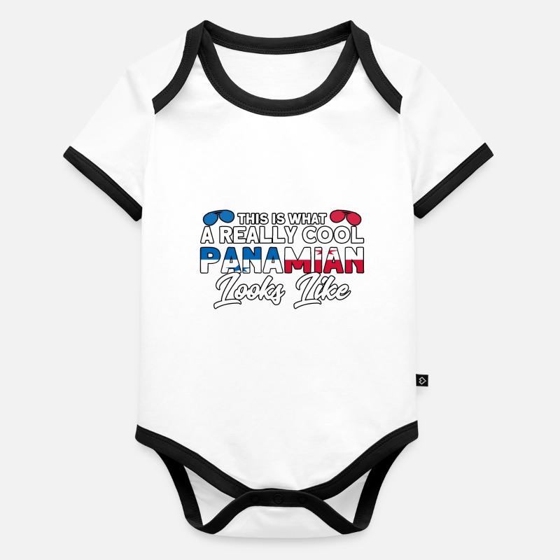 Panamanian Flag Panamanian Roots gift Organic Baby Contrasting Bodysuit