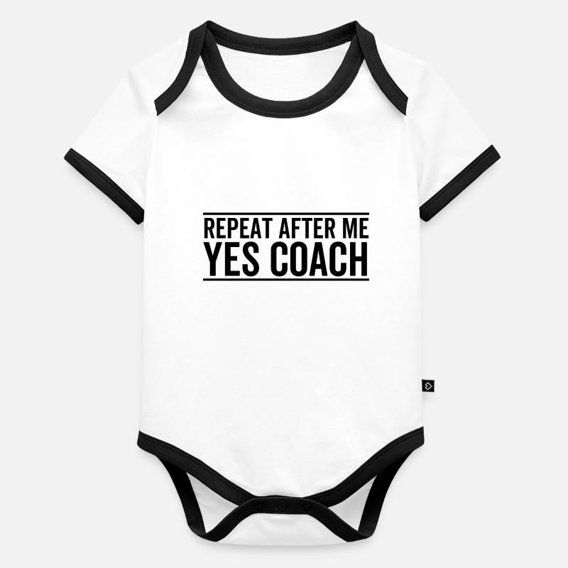 Wiederholen Sie nach mir Ja Coach Baby Bio-Kurzarm-Kontrastbody