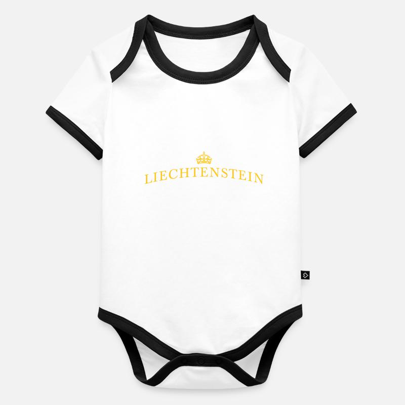 Liechtenstein lettering with crown | Vectorgraphi Organic Baby Contrasting Bodysuit
