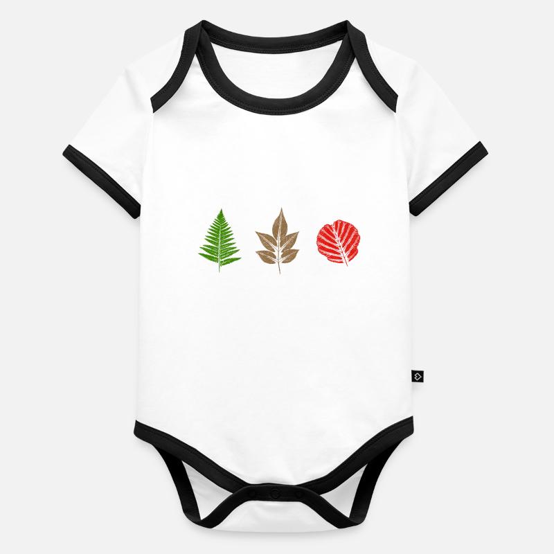 Conception des feuilles Body Bébé bio contrasté manches courtes