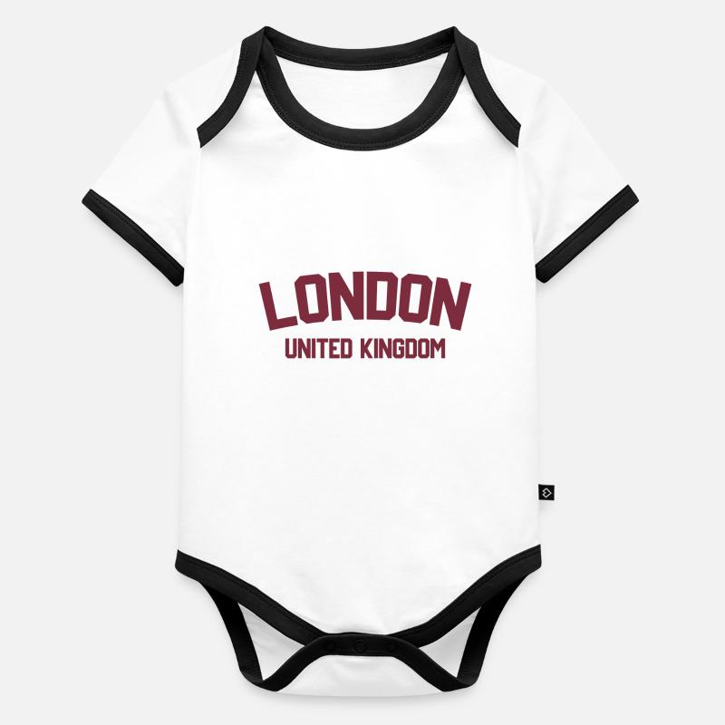 Londres Royaume-Uni Body Bébé bio contrasté manches courtes