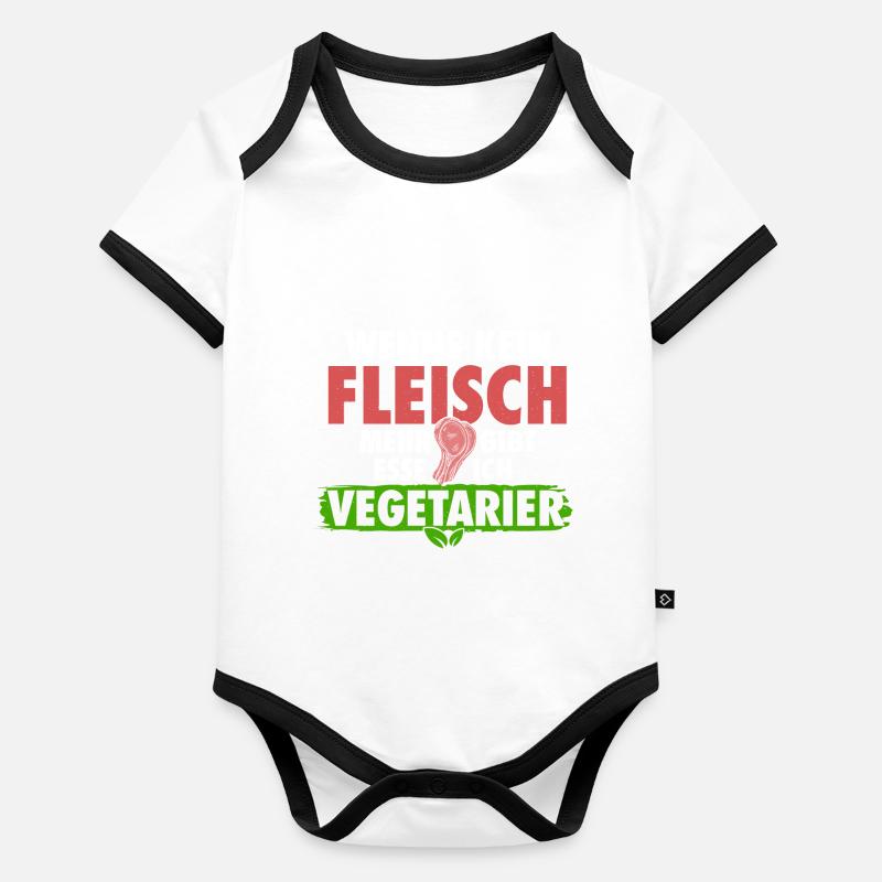 Sarkastisch Nicht Vegetarisch - Fun Baby Bio-Kurzarm-Kontrastbody