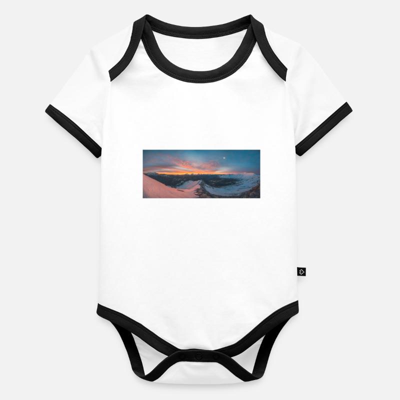Alpine sunrise on Agrafa mountains Organic Baby Contrasting Bodysuit