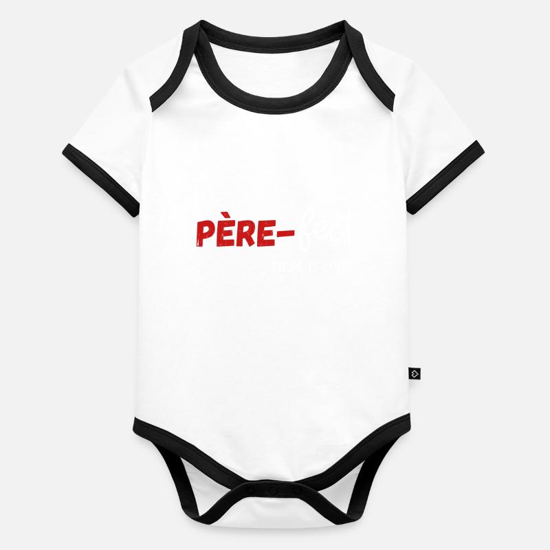 Père fect Depuis 2005 Body Bébé bio contrasté manches courtes