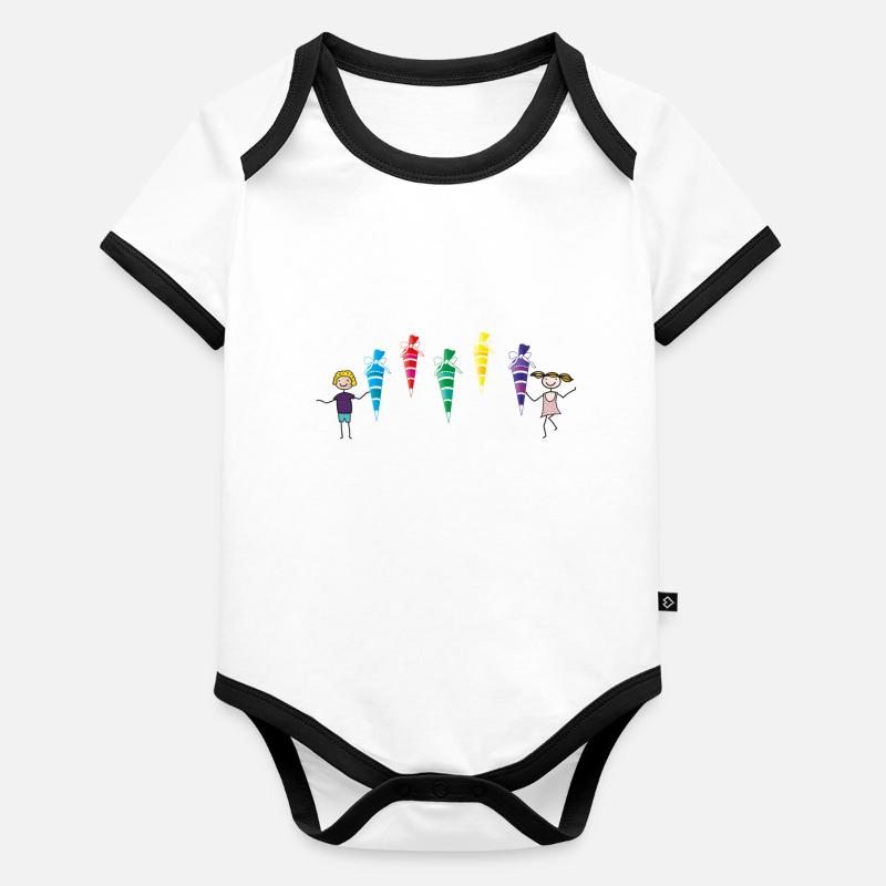 Schulanfang - back to school Baby Bio-Kurzarm-Kontrastbody