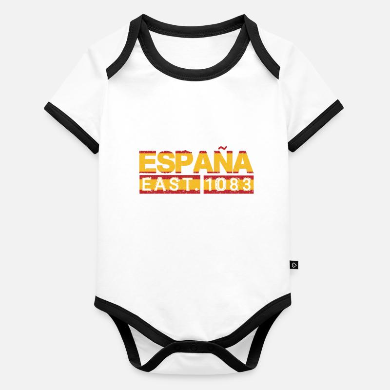 Espagne - 1083 Body Bébé bio contrasté manches courtes