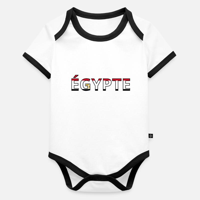Drapeau Égypte Body Bébé bio contrasté manches courtes
