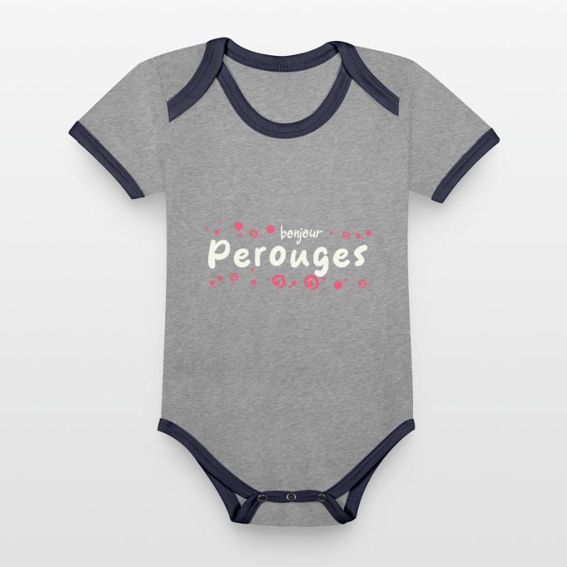 Pérouges Baby Bio-Kurzarm-Kontrastbody