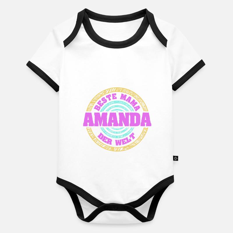 Amandine Body Bébé bio contrasté manches courtes