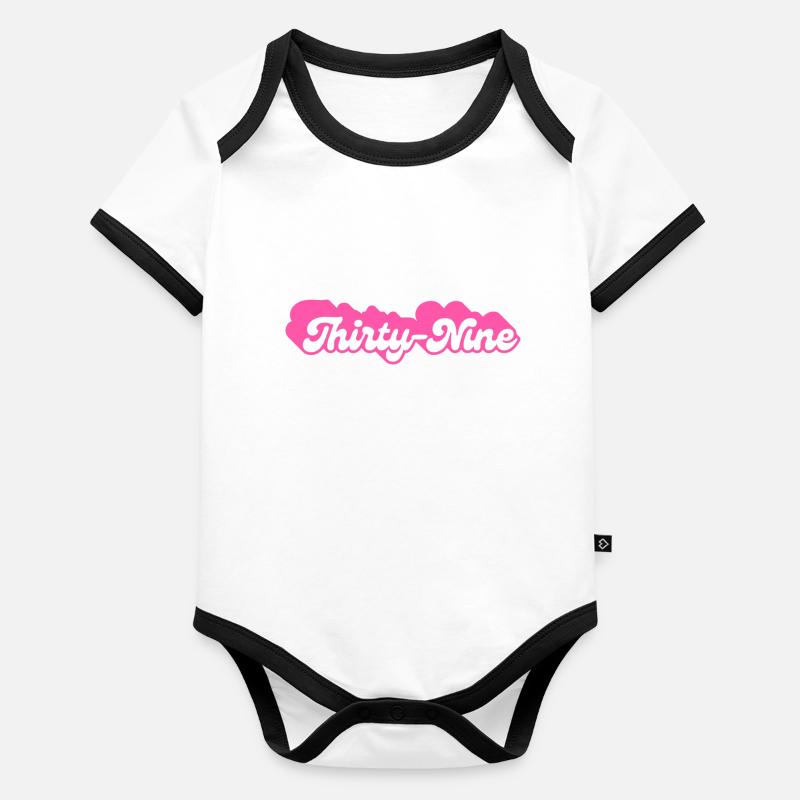 Thirty-Nine Birthday - 39th Birthday Retro Pink Organic Baby Contrasting Bodysuit
