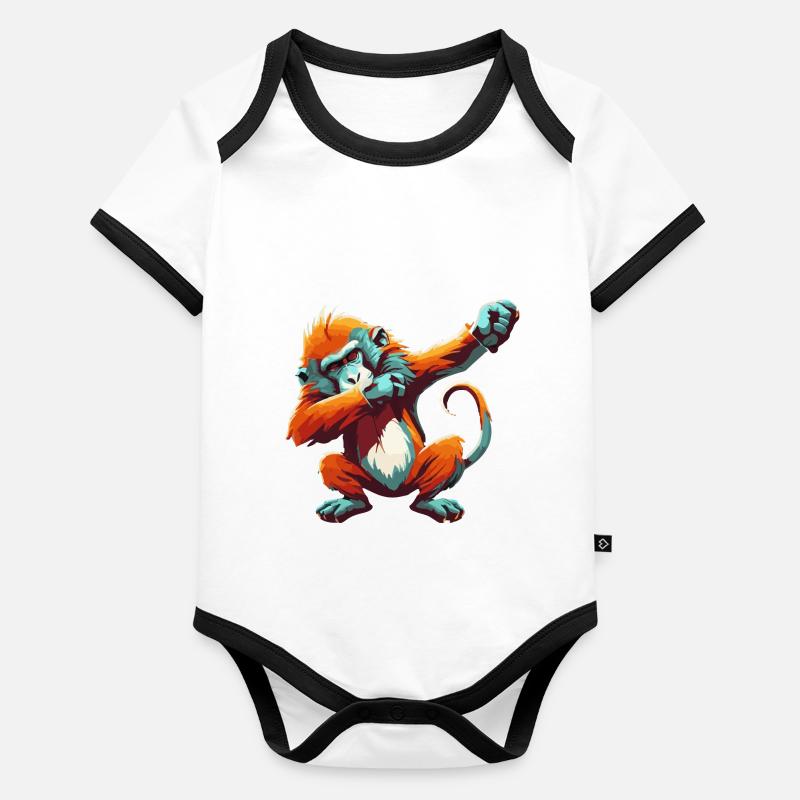 Gift for baboon lover Organic Baby Contrasting Bodysuit