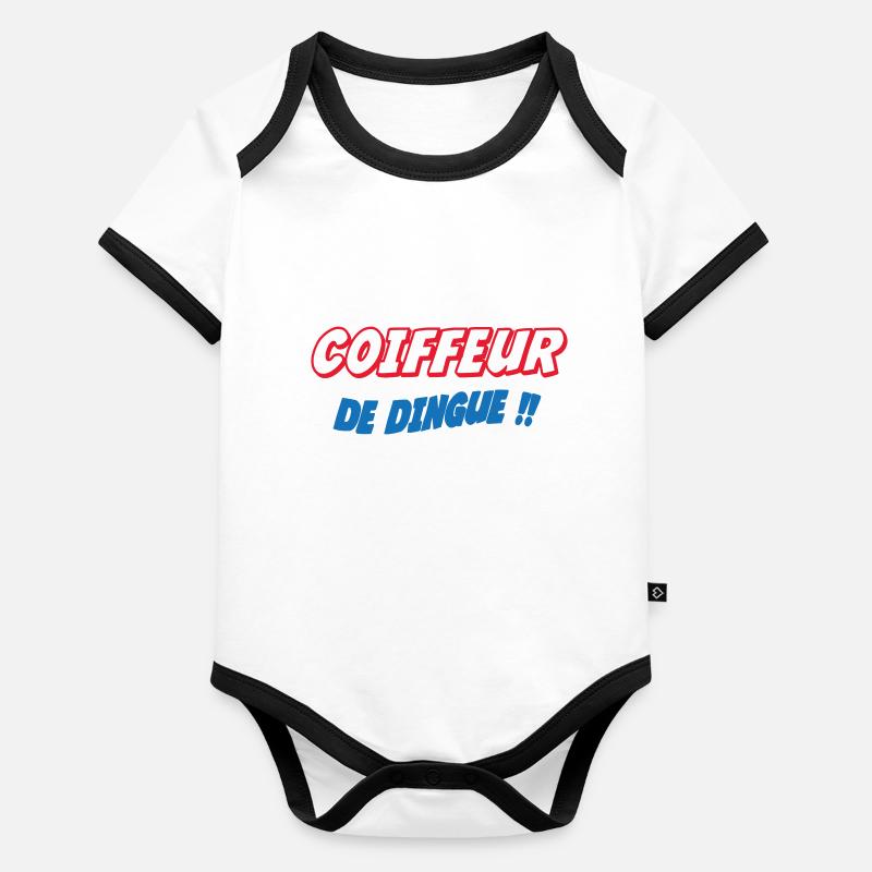 COIFFEUR de dingue !!! Body Bébé bio contrasté manches courtes