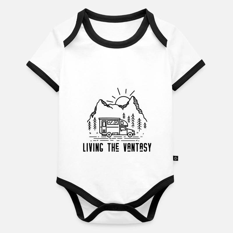 Living the Vantasy - Van Camping Camper Baby Bio-Kurzarm-Kontrastbody