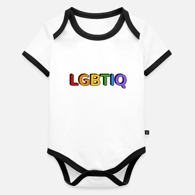 LGBTIQ Regenbogenfarben - Pride Month Baby Bio-Kurzarm-Kontrastbody