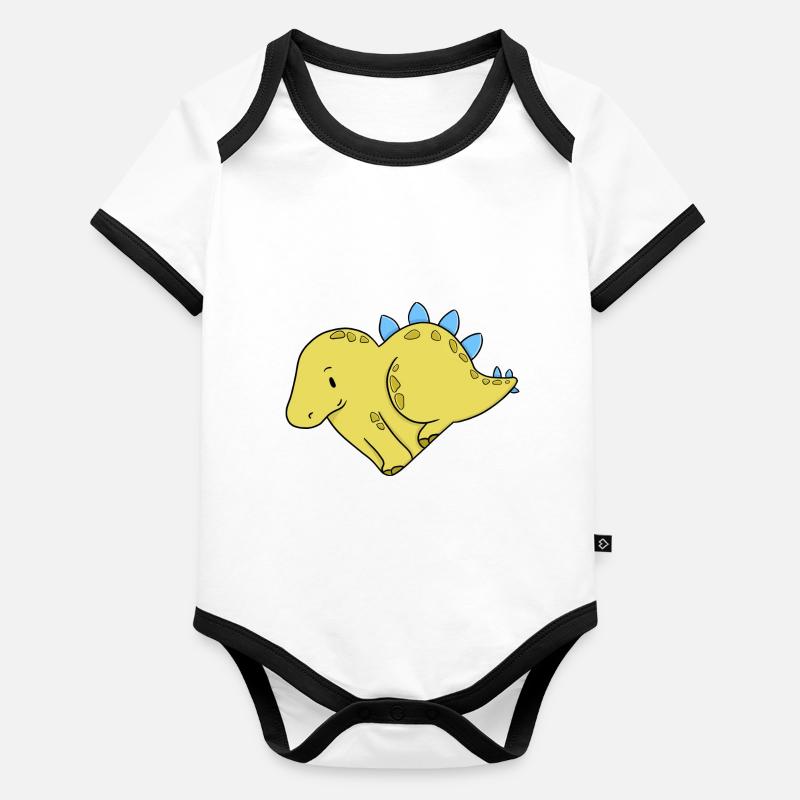 Love Stegosaurus Organic Baby Contrasting Bodysuit