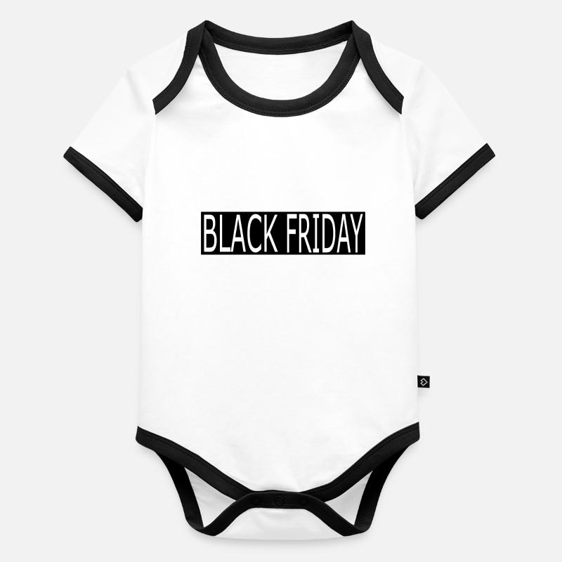Schwarzer Freitag Baby Bio-Kurzarm-Kontrastbody