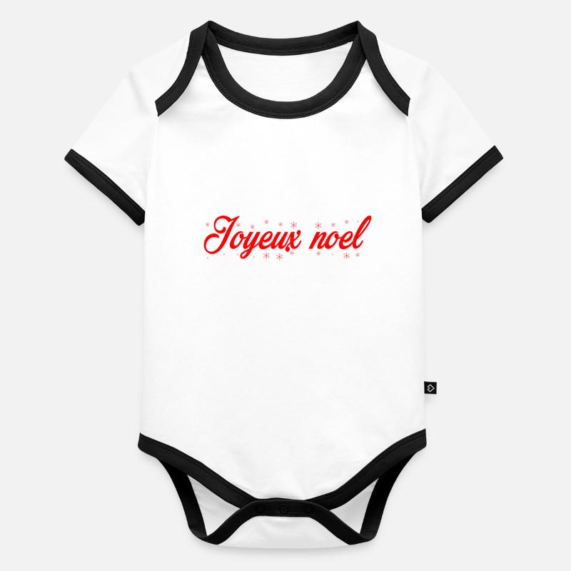 JoyeuxNoel1 Body Bébé bio contrasté manches courtes