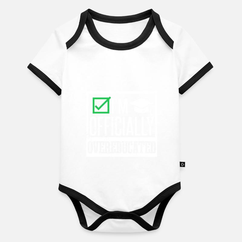 Ich bin offiziell übergebildet Baby Bio-Kurzarm-Kontrastbody