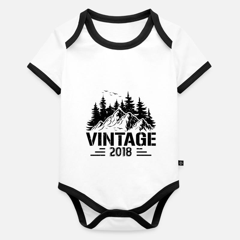 T-Shirt VINTAGE 2018 Organic Baby Contrasting Bodysuit