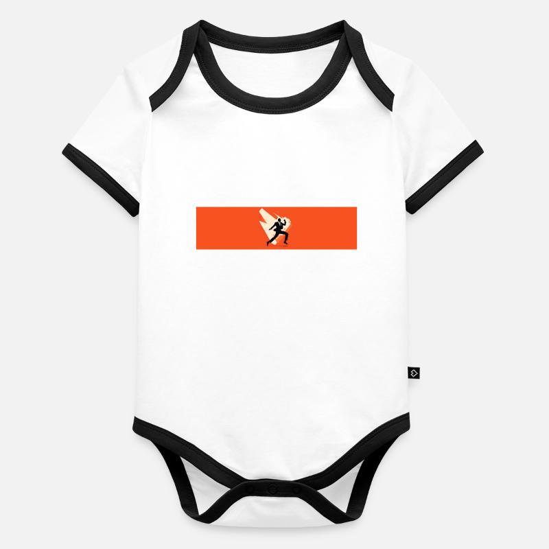 Der rennende Mann Baby Bio-Kurzarm-Kontrastbody