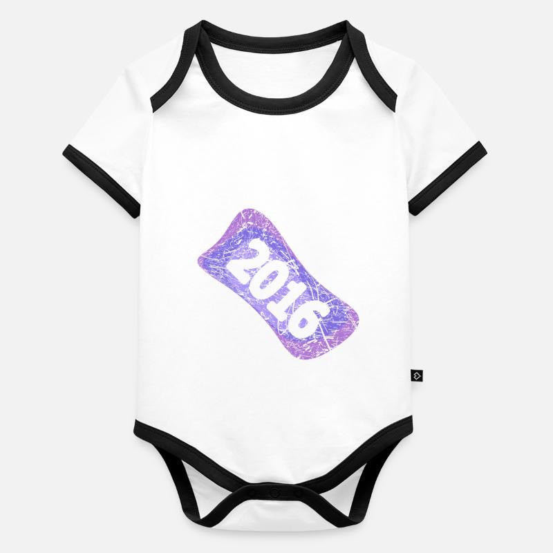 Année : 2016 Body Bébé bio contrasté manches courtes