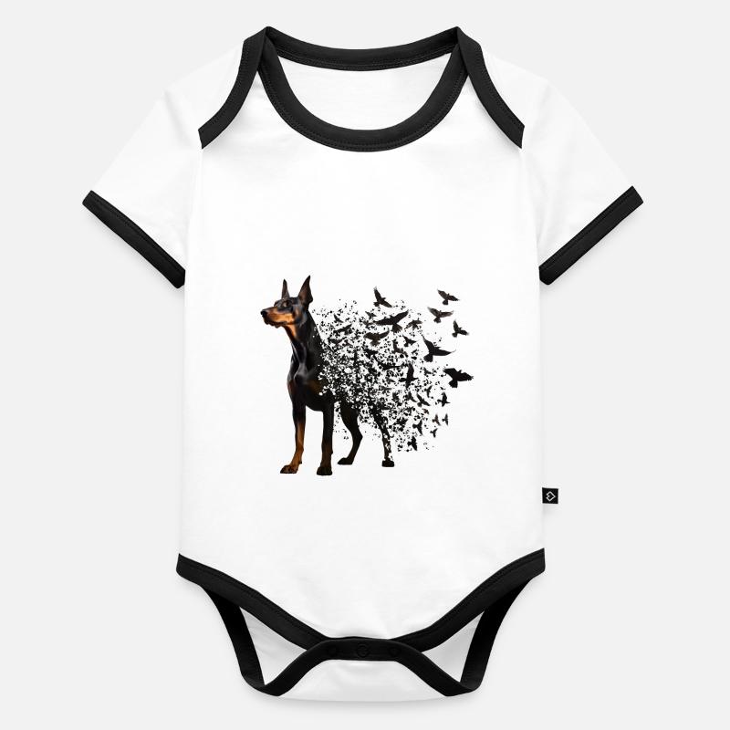 Doberman Body Bébé bio contrasté manches courtes