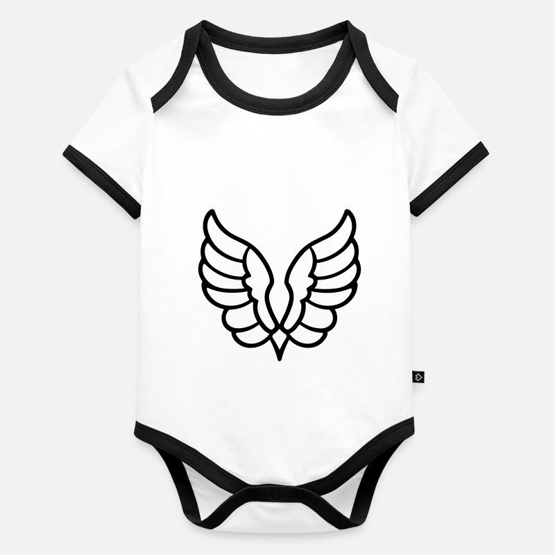 Ailes d'ange Body Bébé bio contrasté manches courtes