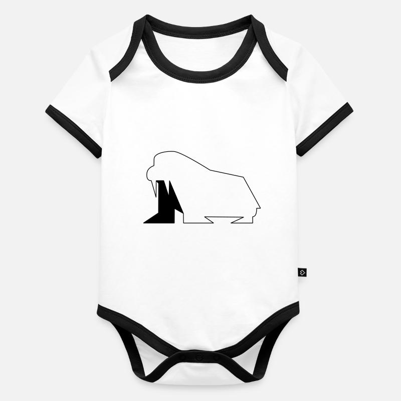 Morse 02 Body Bébé bio contrasté manches courtes
