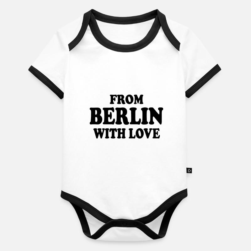 From berlin with love Baby Bio-Kurzarm-Kontrastbody