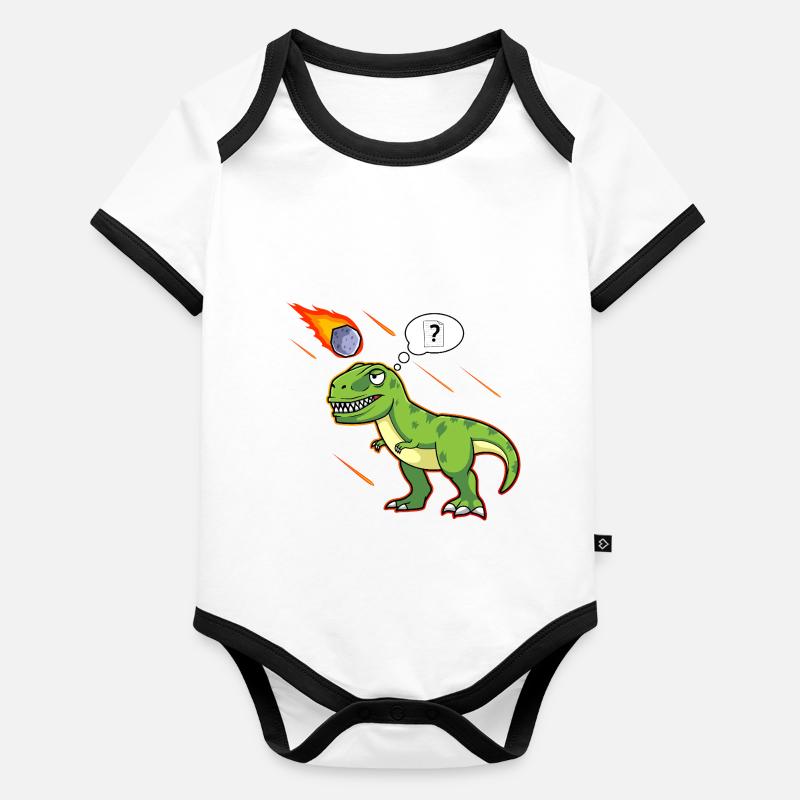 T-Rex Tyrannosaurus Rex Stein Schere Papier Dino Baby Bio-Kurzarm-Kontrastbody