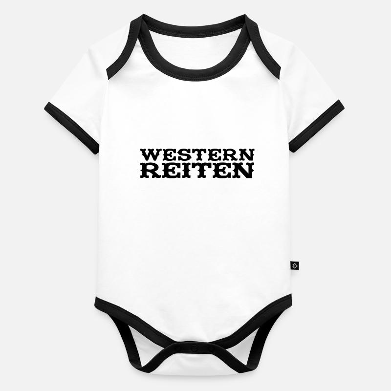 Équitation Western Body Bébé bio contrasté manches courtes