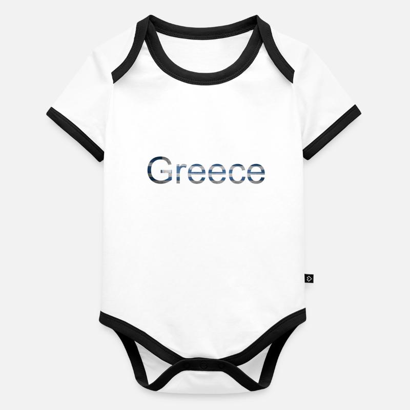 Grèce Body Bébé bio contrasté manches courtes