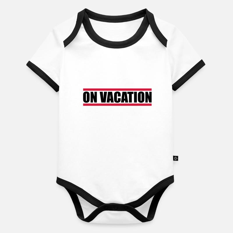 on vacation modus rouge balken vacances vacances plaisir Body Bébé bio contrasté manches courtes