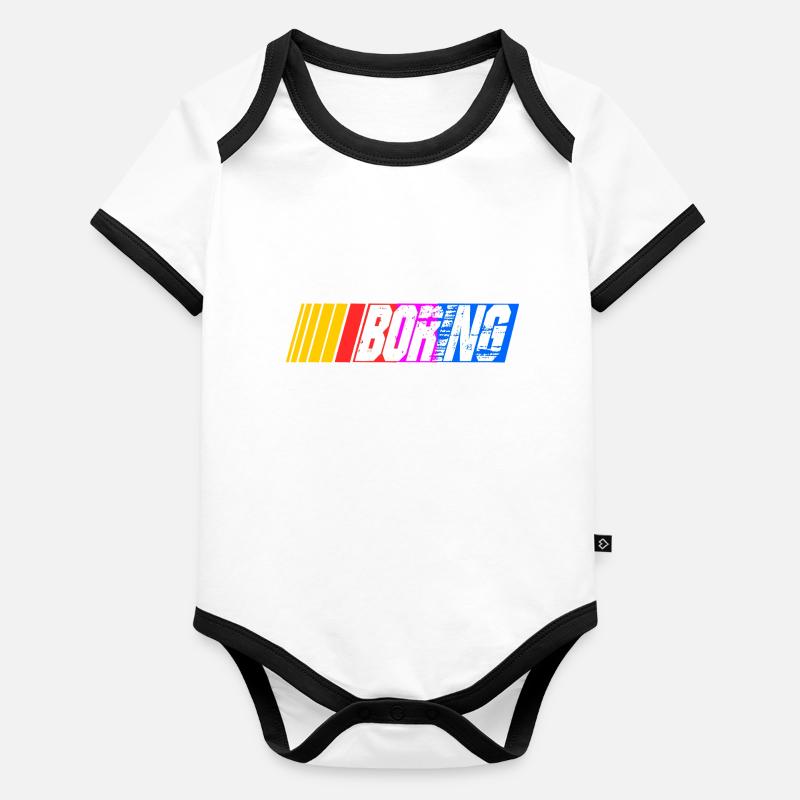 course de nascar ennuyeuse Body Bébé bio contrasté manches courtes